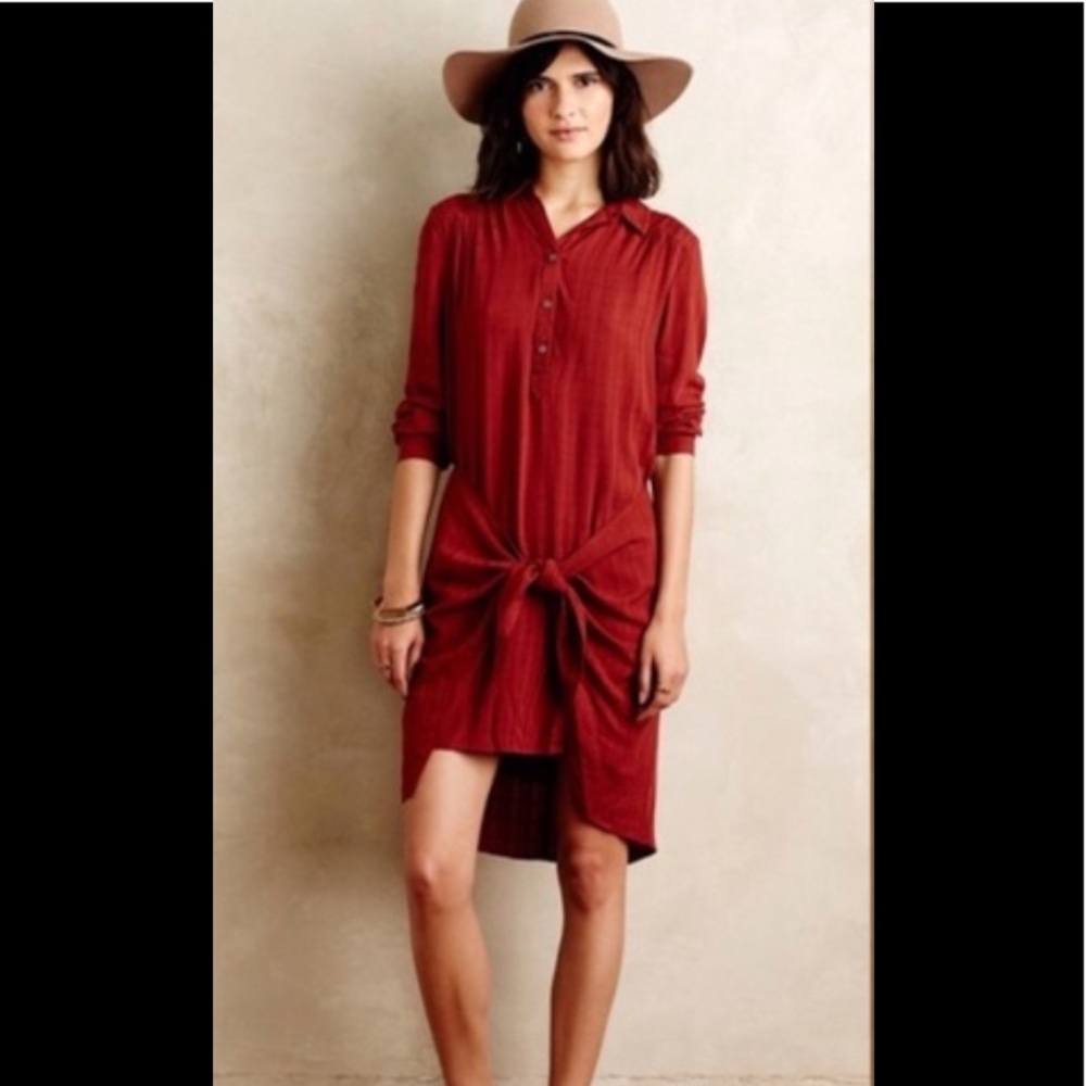 Anthropologie Tie front dress